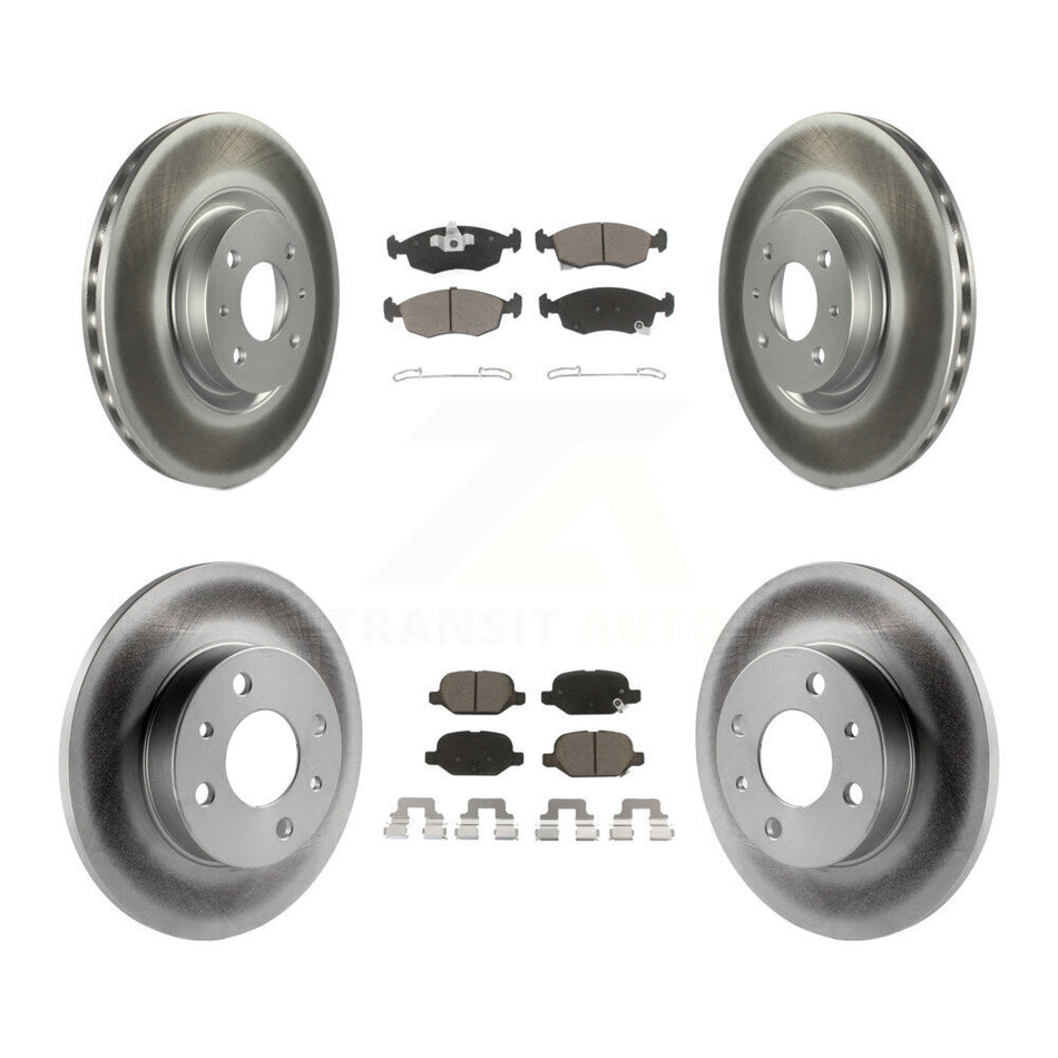 Front Rear Coated Disc Brake Rotors And Ceramic Pads Kit For Fiat 500 KGC-102312