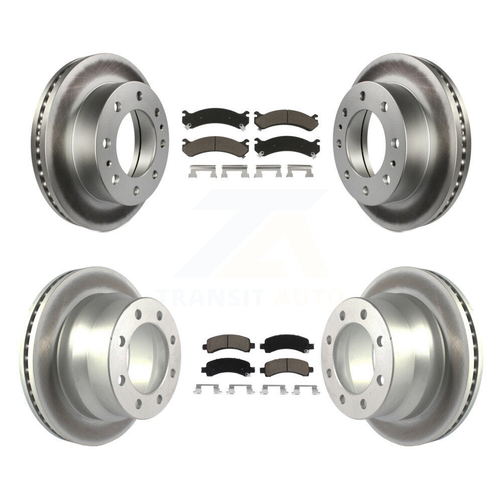 Front Rear Coated Disc Brake Rotors And Ceramic Pads Kit For Chevrolet Express 4500 KGC-102315