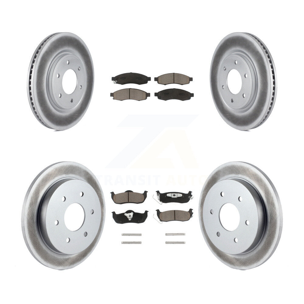 Front Rear Coated Disc Brake Rotors And Ceramic Pads Kit For 2007 Nissan TITAN From 04 07 KGC-102320
