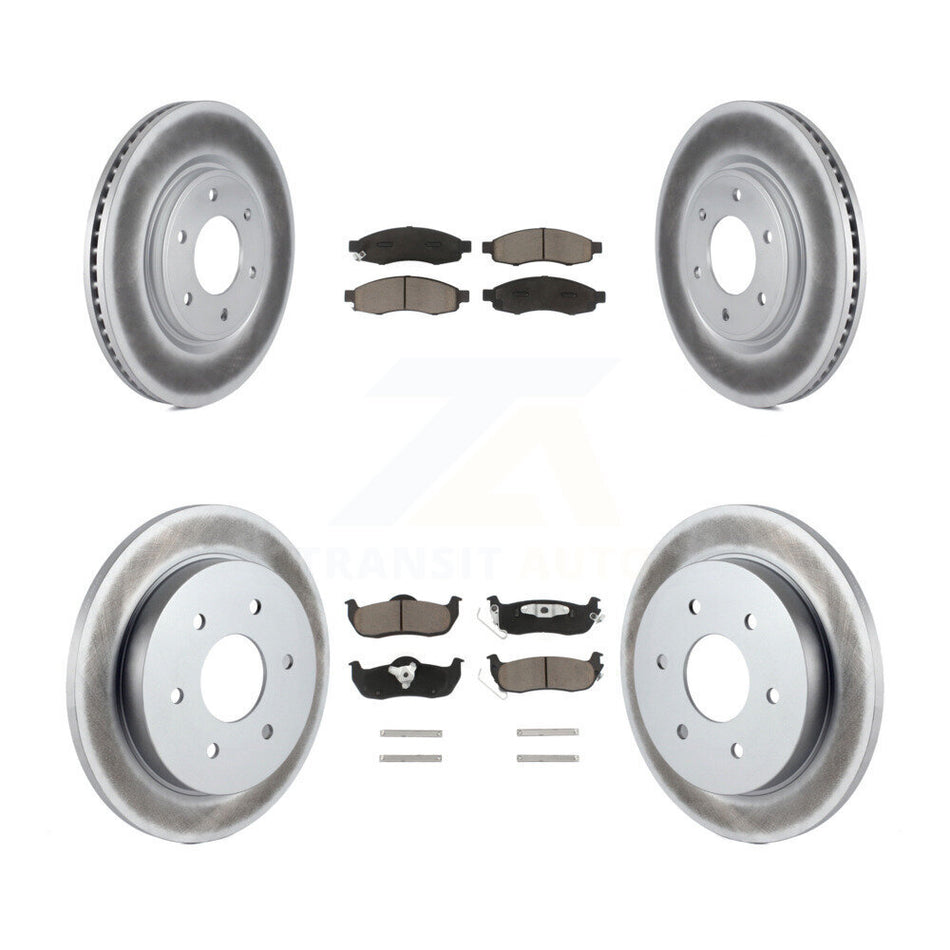 Front Rear Coated Disc Brake Rotors And Ceramic Pads Kit For 2007 Nissan TITAN From 04 07 KGC-102320