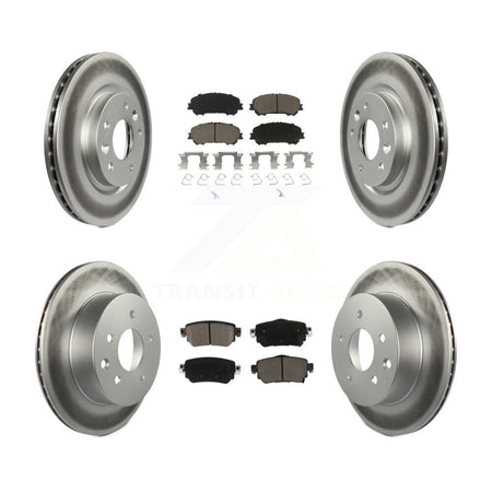 Front Rear Coated Disc Brake Rotors And Ceramic Pads Kit For 2019 Nissan Rogue Sport S KGC-102322