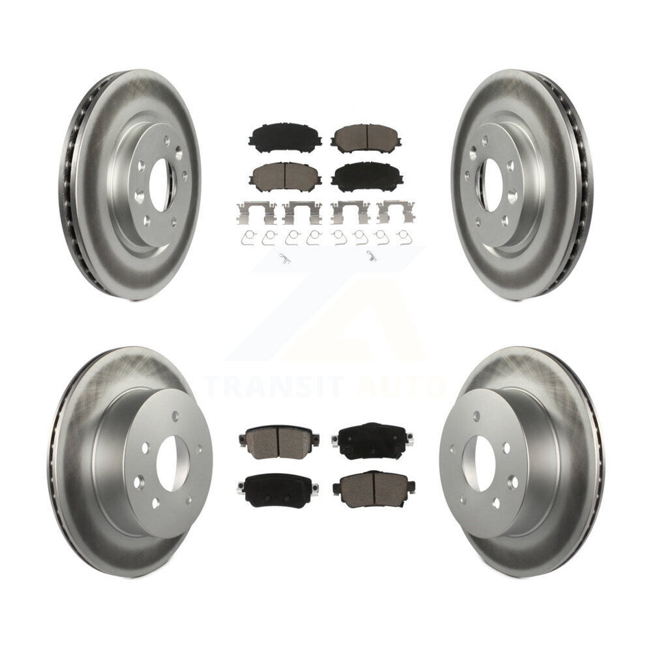 Front Rear Coated Disc Brake Rotors And Ceramic Pads Kit For 2019 Nissan Rogue Sport S KGC-102322