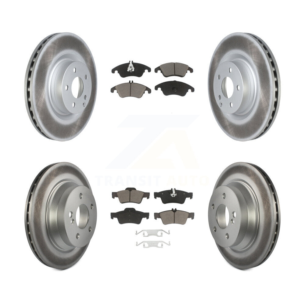 Front Rear Coated Disc Brake Rotors And Ceramic Pads Kit For Mercedes-Benz E400 KGC-102328