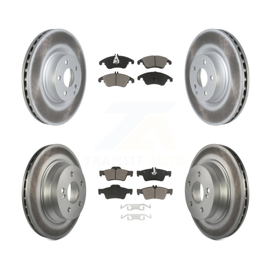 Front Rear Coated Disc Brake Rotors And Ceramic Pads Kit For Mercedes-Benz E400 KGC-102328