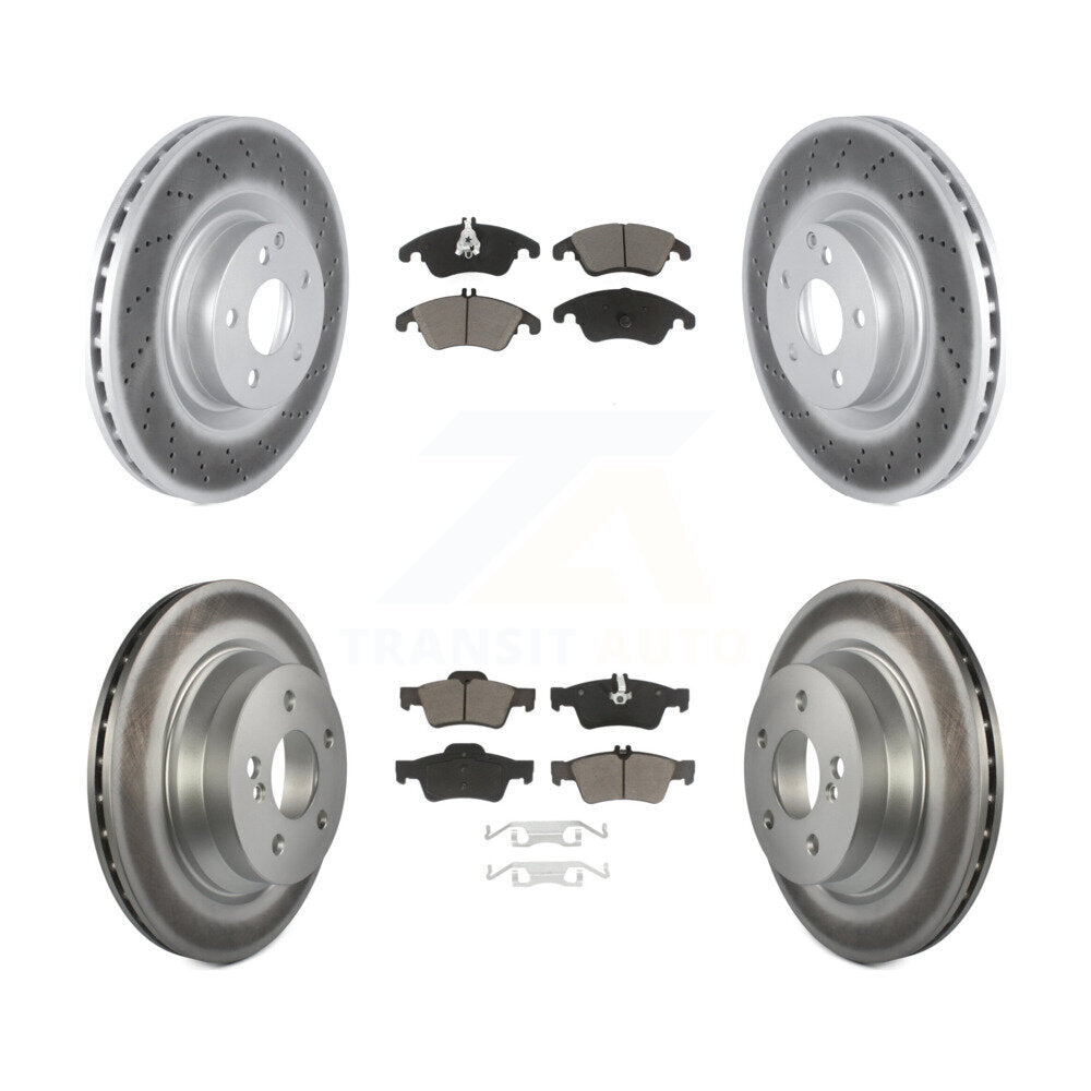 Front Rear Coated Disc Brake Rotors And Ceramic Pads Kit For Mercedes-Benz E400 KGC-102329