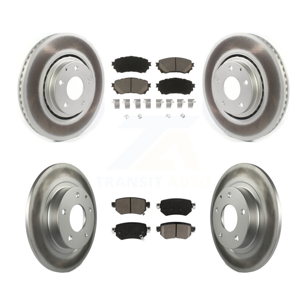 Front Rear Coated Disc Brake Rotors And Ceramic Pads Kit For 2021 Mazda 6 Turbocharged KGC-102330