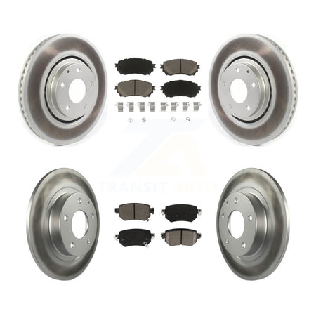 Front Rear Coated Disc Brake Rotors And Ceramic Pads Kit For 2021 Mazda 6 Turbocharged KGC-102330