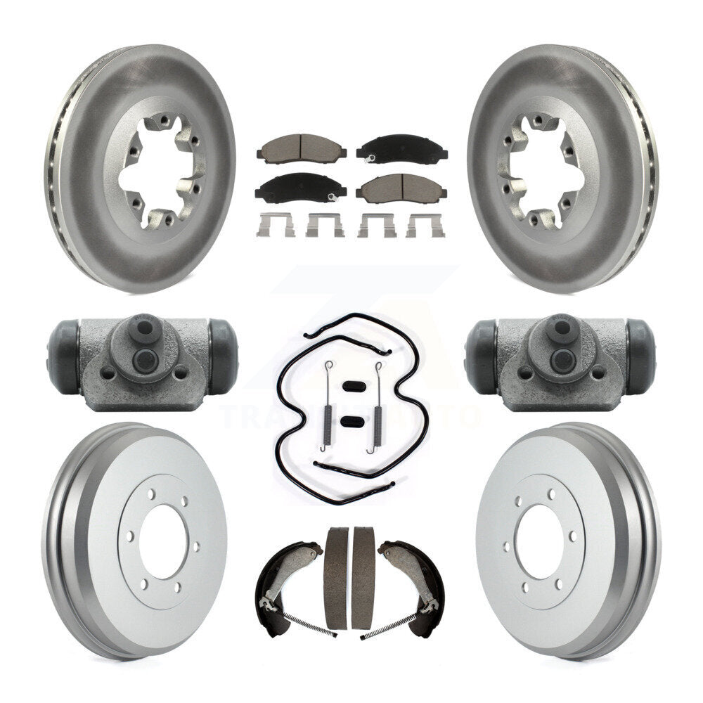 Front Rear Coat Brake Rotors Ceramic Pad Drum Kit (9Pc) For Chevrolet Colorado GMC Canyon KGC-102340