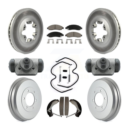 Front Rear Coat Brake Rotors Ceramic Pad Drum Kit (9Pc) For Chevrolet Colorado GMC Canyon KGC-102340