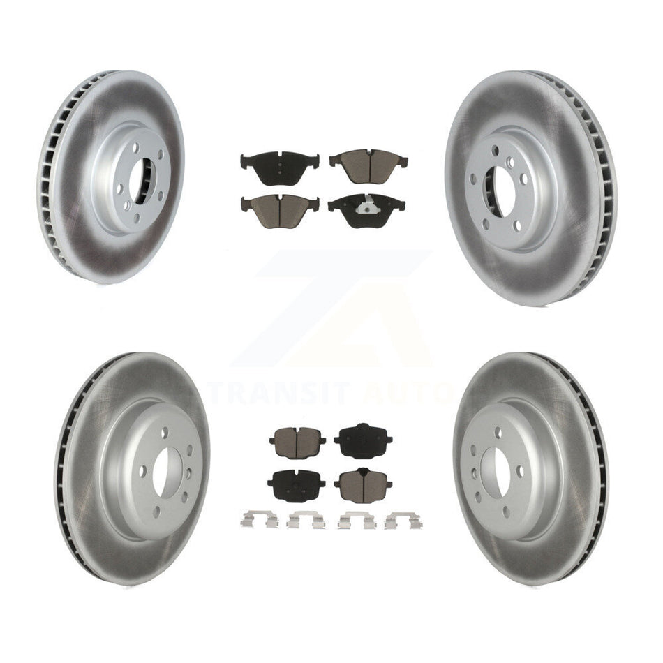 Front Rear Coated Disc Brake Rotors And Ceramic Pads Kit (6Pc) For BMW 535i KGC-102341