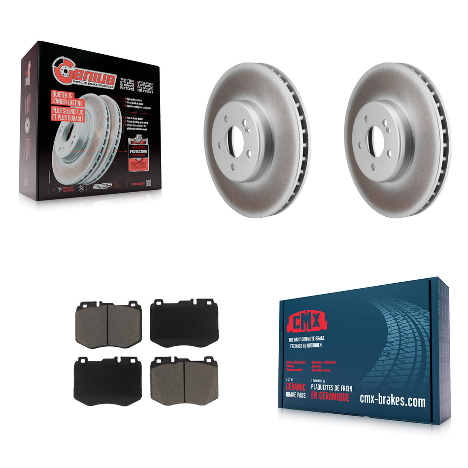 Front Coated Disc Brake Rotors And Ceramic Pads Kit For Mercedes-Benz C300 C400 C350e KGC-102344