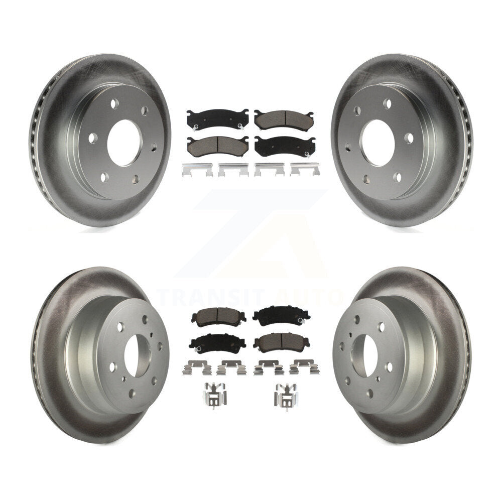 Front Rear Coated Disc Brake Rotors And Ceramic Pads Kit For GMC Sierra 1500 Classic KGC-102349