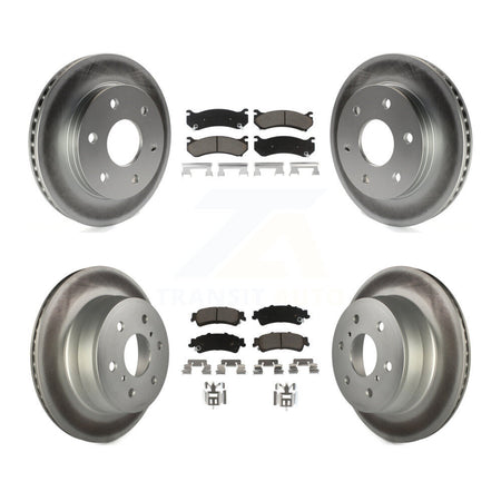 Front Rear Coated Disc Brake Rotors And Ceramic Pads Kit For GMC Sierra 1500 Classic KGC-102349