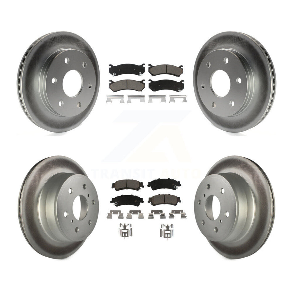 Front Rear Coated Disc Brake Rotors And Ceramic Pads Kit For GMC Sierra 1500 Classic KGC-102349