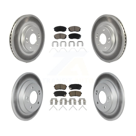 Front Rear Coated Brake Rotors Ceramic Pad Kit For Hyundai Kona Ultimate Limited with FWD KGC-102350