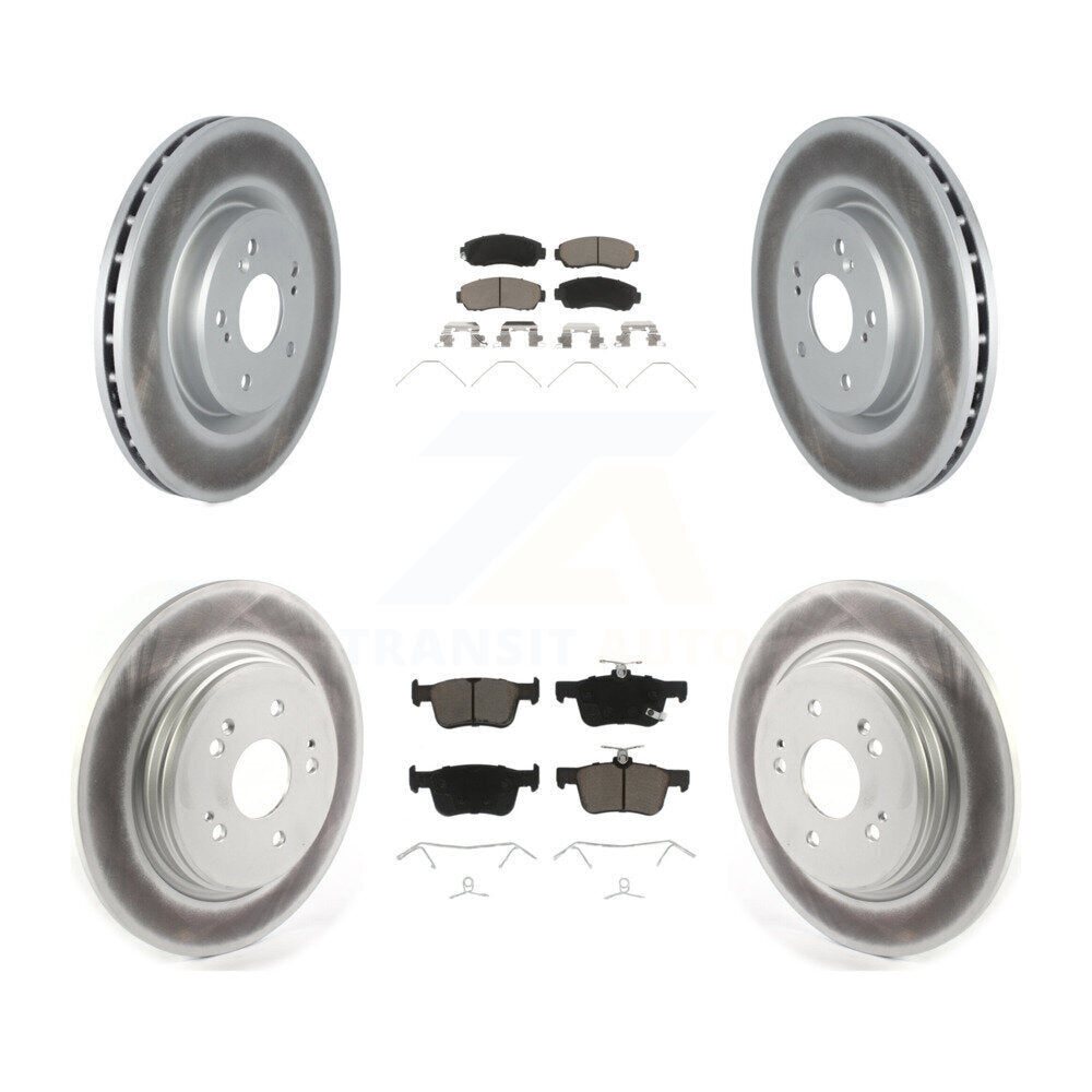 Front Rear Coated Disc Brake Rotors And Ceramic Pads Kit For 2019-2021 Acura RDX KGC-102362