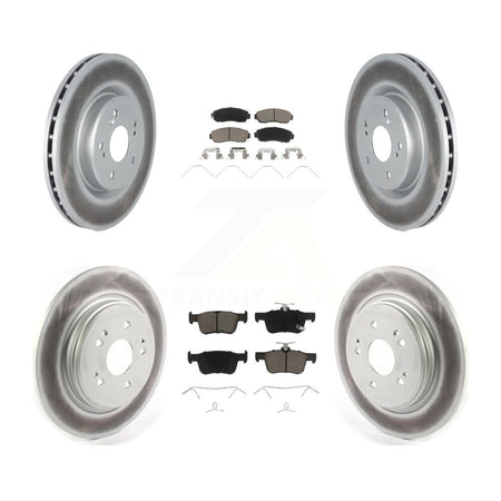 Front Rear Coated Disc Brake Rotors And Ceramic Pads Kit For 2019-2021 Acura RDX KGC-102362