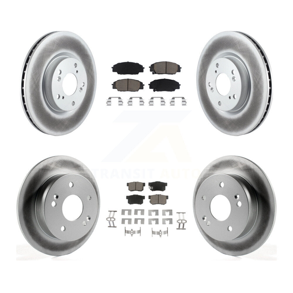 Front Rear Coated Disc Brake Rotors And Ceramic Pads Kit For 2002-2006 Acura RSX Type-S KGC-102363