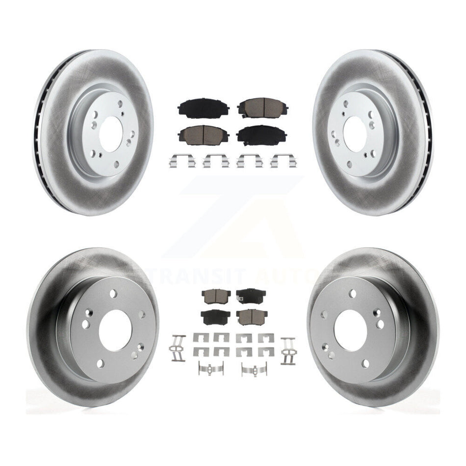 Front Rear Coated Disc Brake Rotors And Ceramic Pads Kit For 2002-2006 Acura RSX Type-S KGC-102363