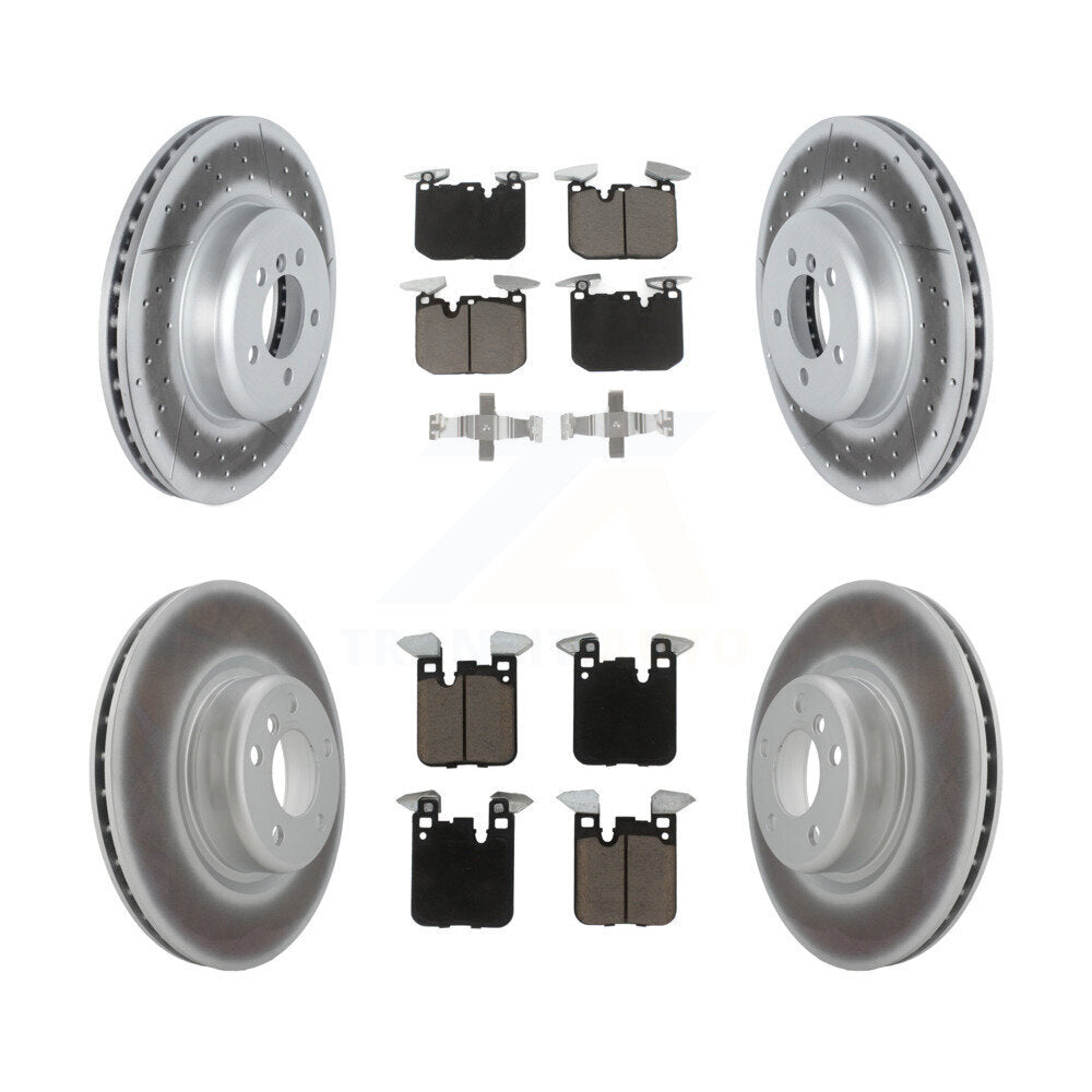 Front Rear Coated Disc Brake Rotors And Ceramic Pads Kit For 2018-2020 BMW M240i xDrive KGC-102368