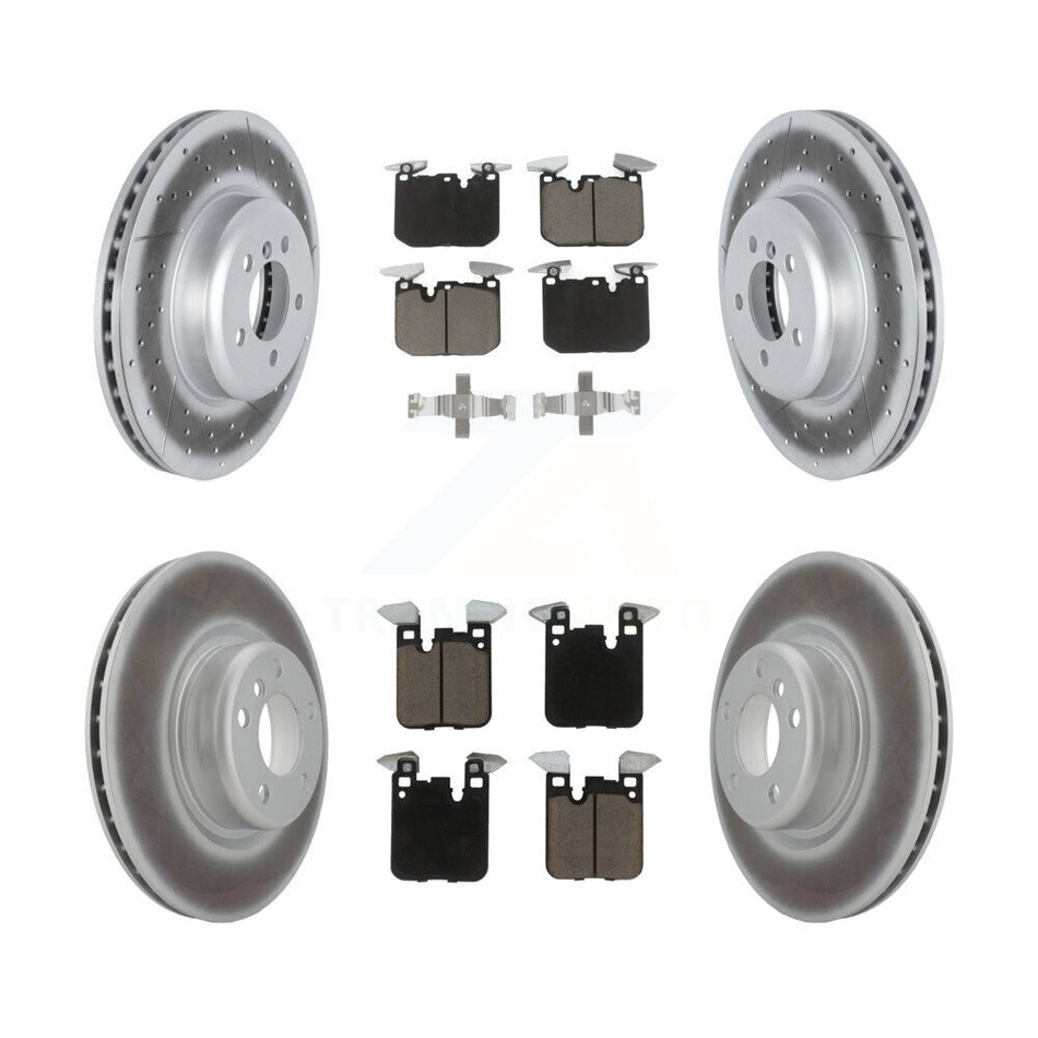 Front Rear Coated Disc Brake Rotors And Ceramic Pads Kit For 2018-2020 BMW M240i xDrive KGC-102368