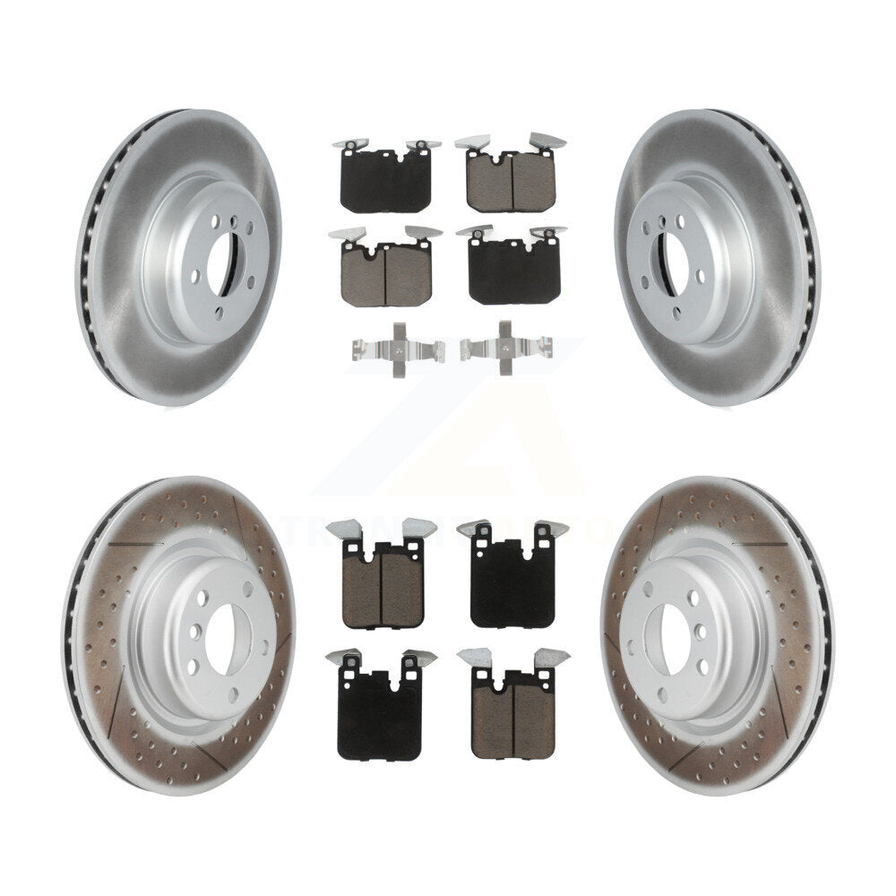 Front Rear Coated Disc Brake Rotors And Ceramic Pads Kit For 2018-2020 BMW M240i xDrive KGC-102371