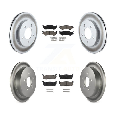 Front Rear Coated Disc Brake Rotors And Ceramic Pads Kit For 2004 Ford F-150 Heritage 4WD KGC-102372
