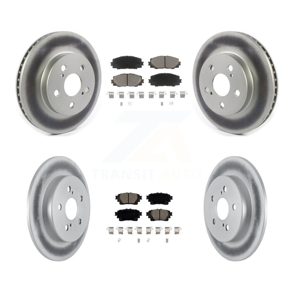 Front Rear Coated Disc Brake Rotors And Ceramic Pads Kit For Toyota Corolla KGC-102374