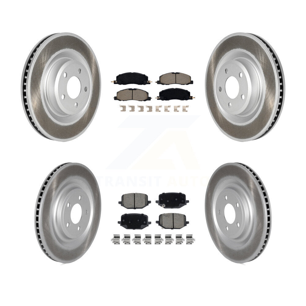 Front Rear Coated Disc Brake Rotors And Ceramic Pads Kit For Lincoln Aviator KGC-102378