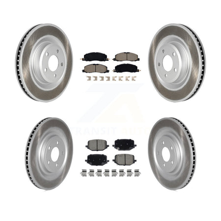 Front Rear Coated Disc Brake Rotors And Ceramic Pads Kit For Lincoln Aviator KGC-102378
