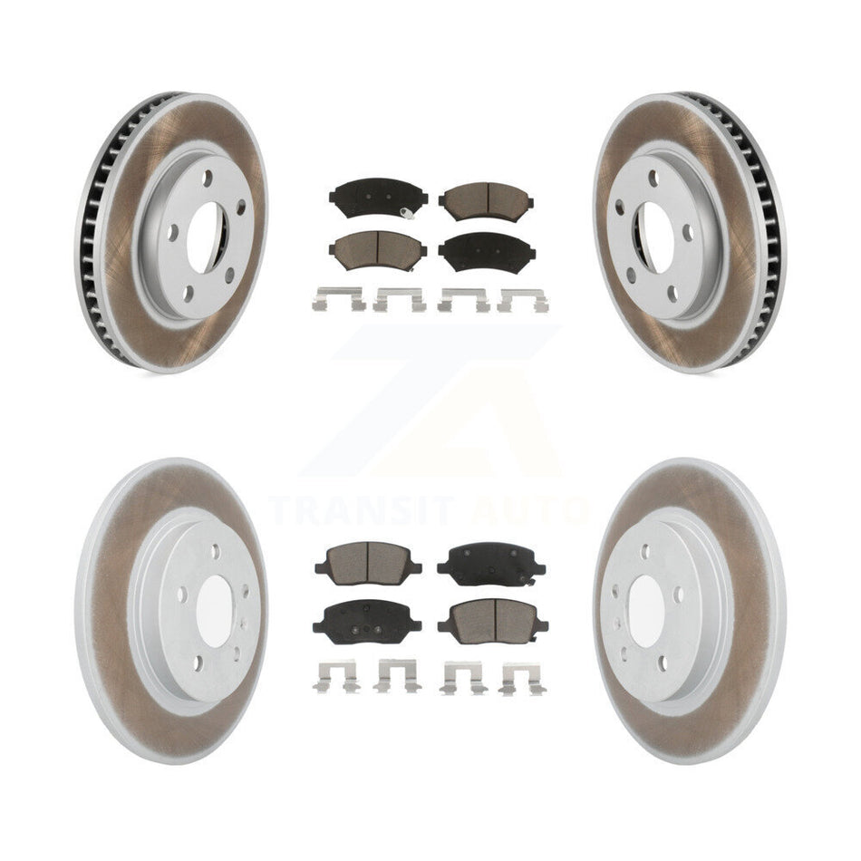 Front Rear Coated Disc Brake Rotors Ceramic Pad Kit For 2005 Pontiac Montana SV6 with FWD KGC-102382