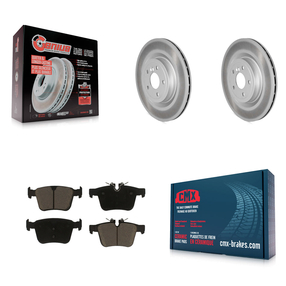 Rear Coated Disc Brake Rotors And Ceramic Pads Kit For Jaguar XE XF KGC-102389