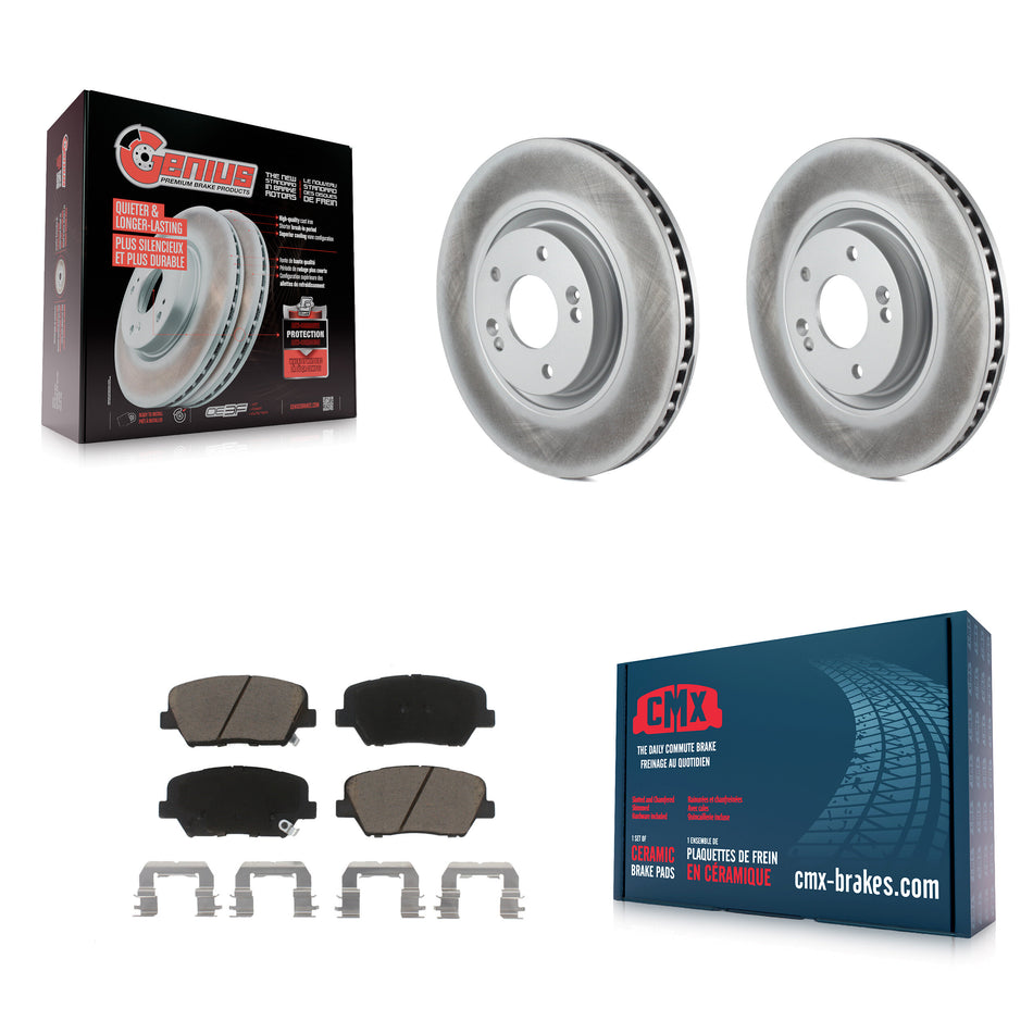 Front Coated Disc Brake Rotors And Ceramic Pads Kit For 2019-2022 Hyundai Nexo KGC-102396