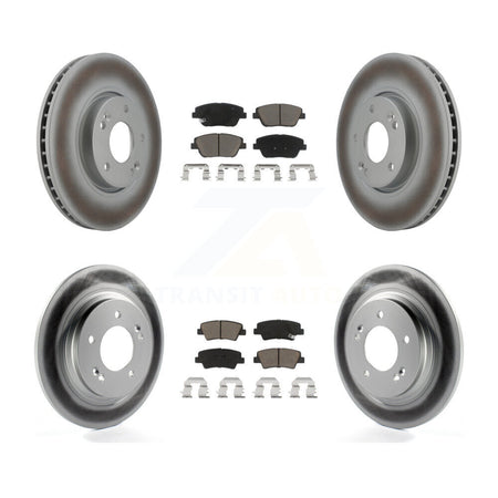 Front Rear Coated Disc Brake Rotors And Ceramic Pads Kit For Hyundai Sonata KGC-102399