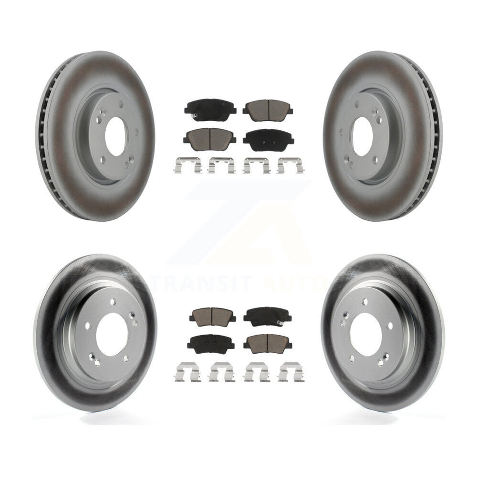 Front Rear Coated Disc Brake Rotors And Ceramic Pads Kit For Hyundai Sonata KGC-102399