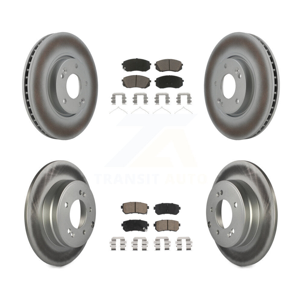 Front Rear Coat Brake Rotors Ceramic Pad Kit For Hyundai Sonata With Manual Parking KGC-102401