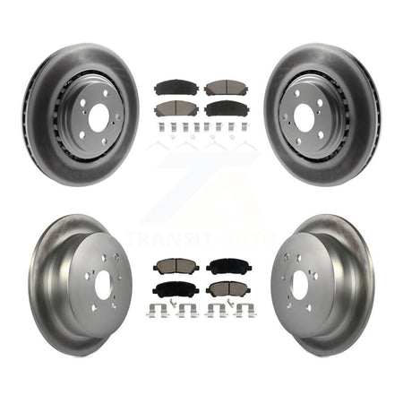Front Rear Coated Disc Brake Rotors And Ceramic Pads Kit For Toyota Highlander KGC-102407