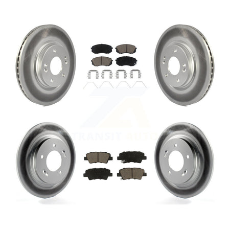 Front Rear Coated Disc Brake Rotors And Ceramic Pad Kit For Hyundai Elantra GT Kia Forte5 KGC-102408