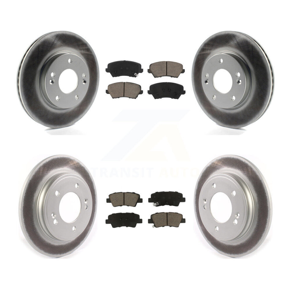 Front Rear Coat Disc Brake Rotor Ceramic Pad Kit For Hyundai Veloster Naturally Aspirated KGC-102410