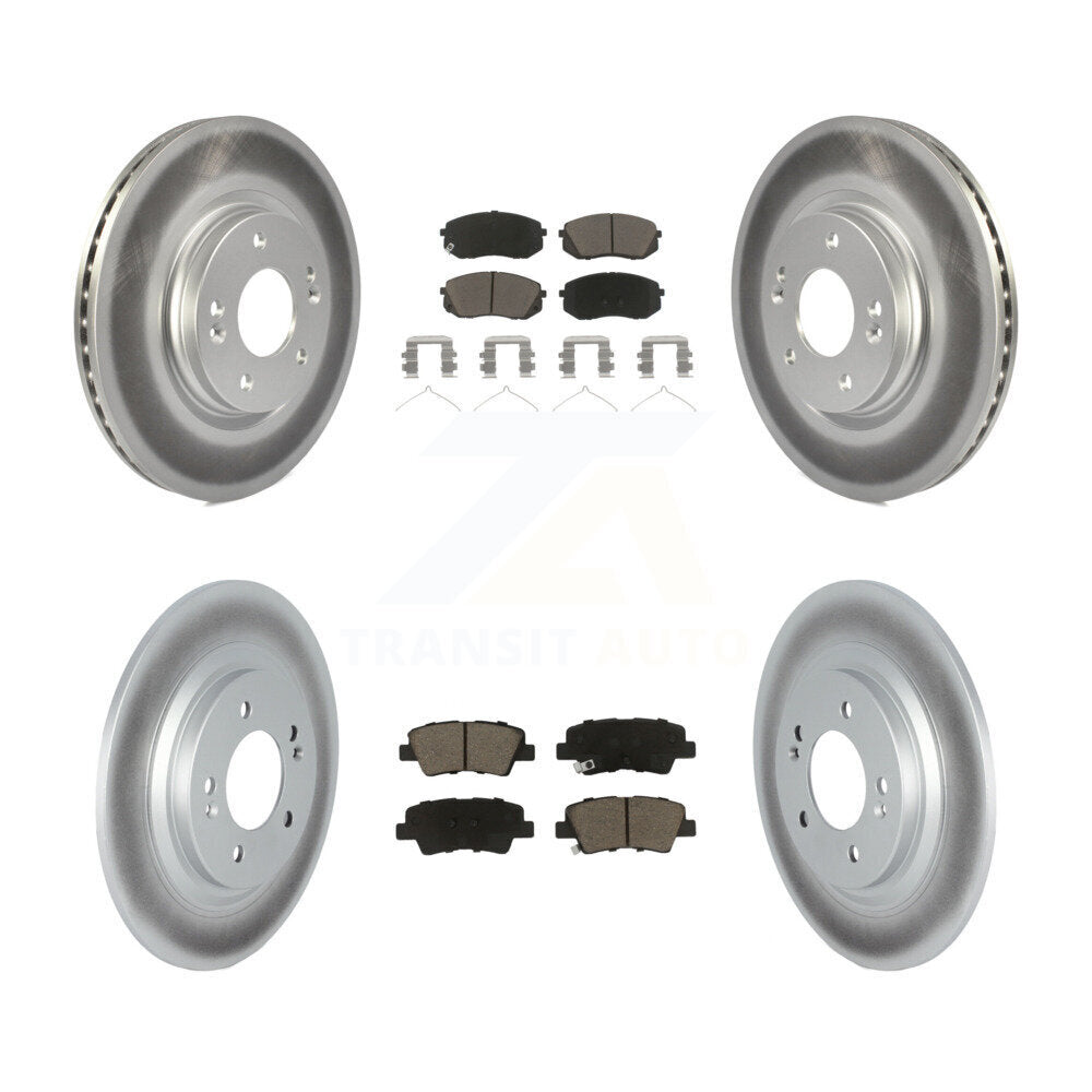 Front Rear Coated Disc Brake Rotors Ceramic Pad Kit For Hyundai Kona Electric Kia Niro EV KGC-102411