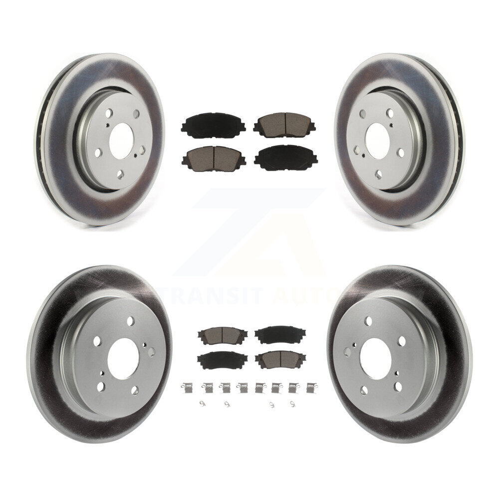 Front Rear Coated Disc Brake Rotors And Ceramic Pads Kit For Toyota C-HR KGC-102414