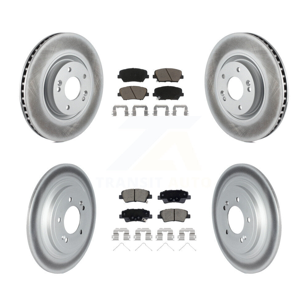 Front Rear Coated Disc Brake Rotors And Ceramic Pads Kit For 2019-2020 Hyundai Nexo KGC-102421