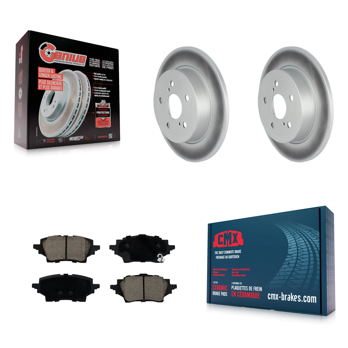 Rear Coated Disc Brake Rotors And Ceramic Pads Kit For Toyota C-HR KGC-102426