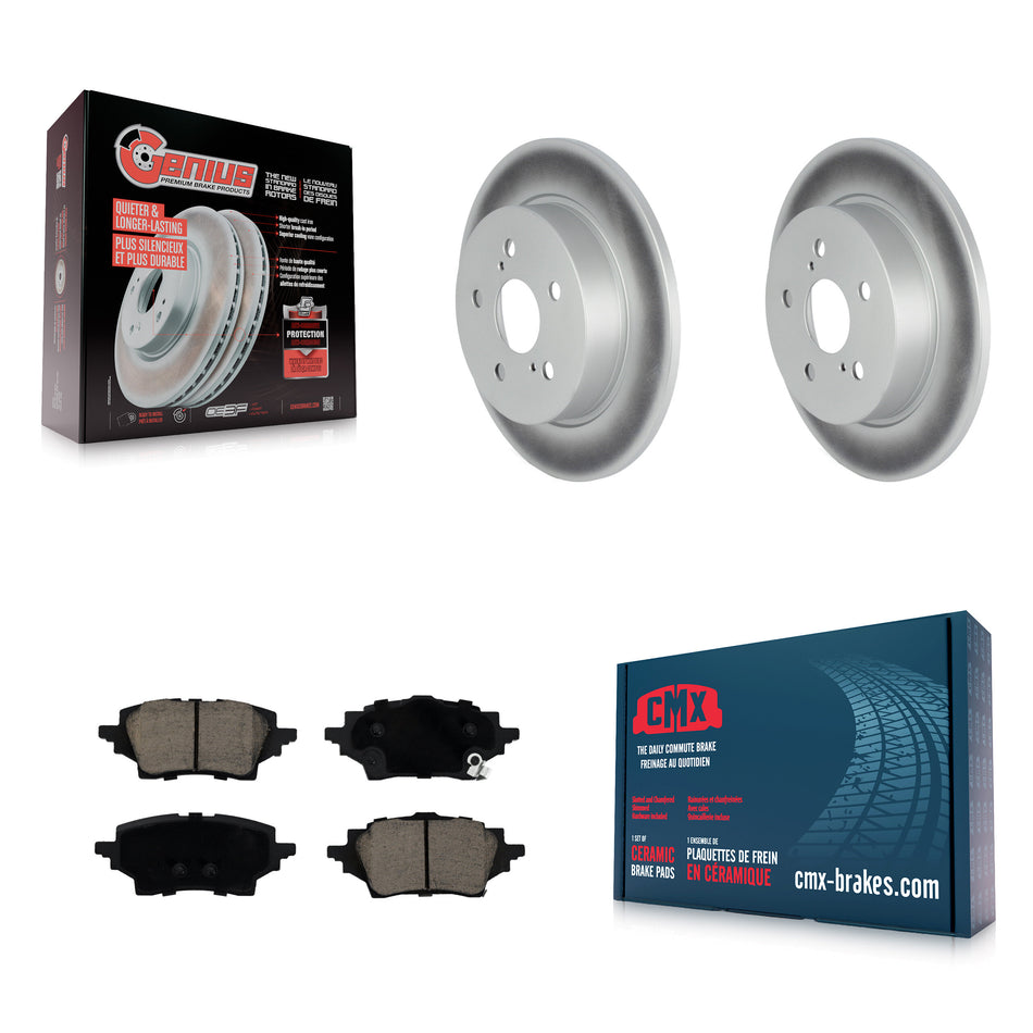 Rear Coated Disc Brake Rotors And Ceramic Pads Kit For Toyota C-HR KGC-102426