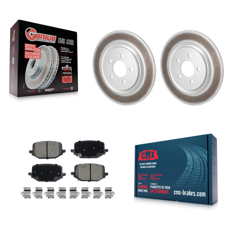 Rear Coated Disc Brake Rotors And Ceramic Pads Kit For 2022-2024 Ford Explorer 2.3L KGC-102427