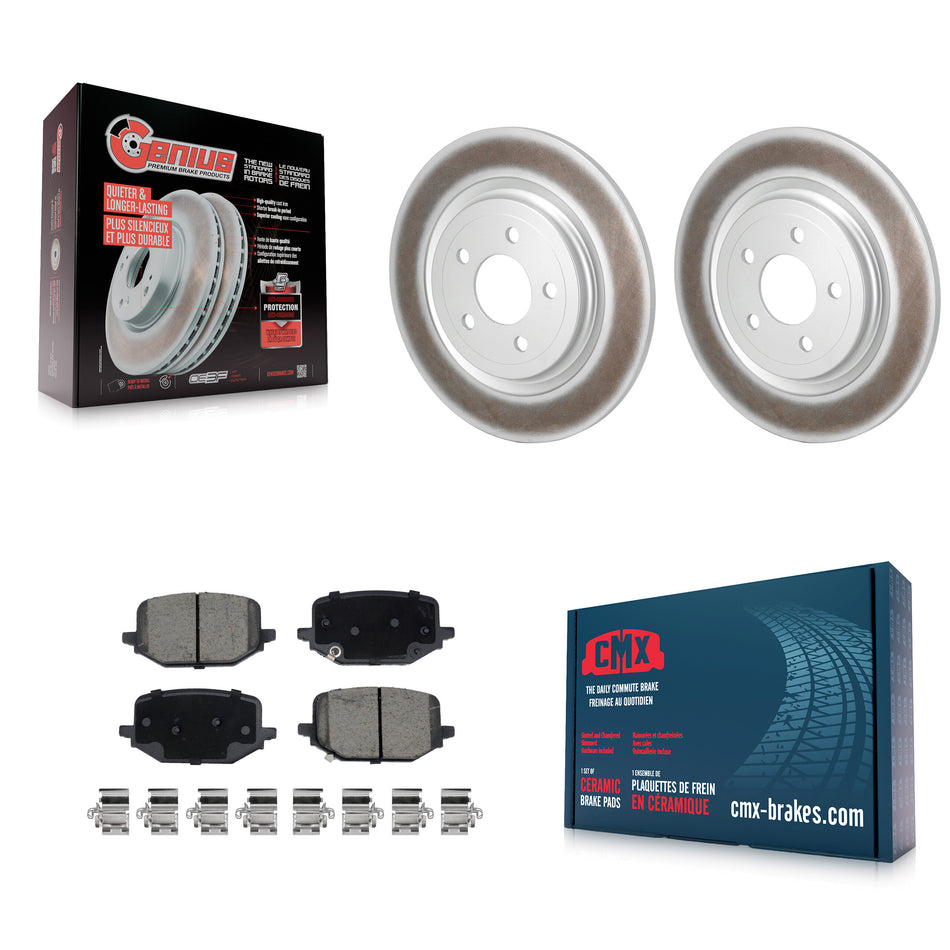 Rear Coated Disc Brake Rotors And Ceramic Pads Kit For 2022-2024 Ford Explorer 2.3L KGC-102427