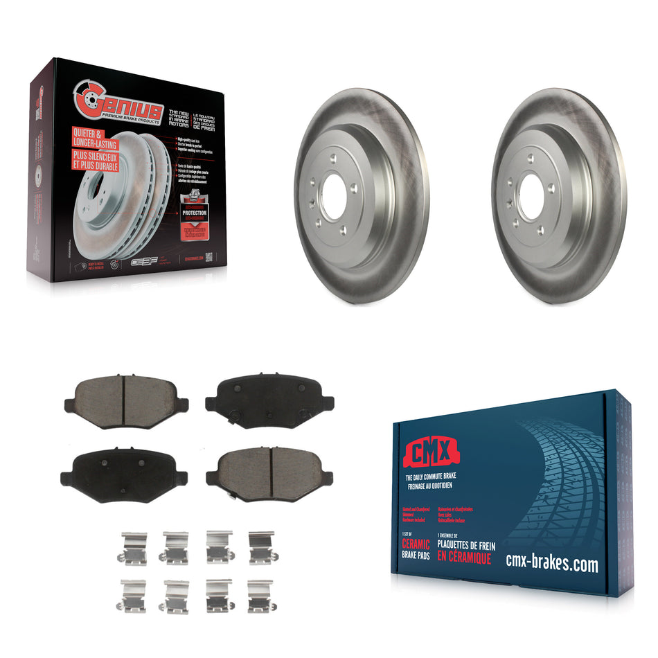 Rear Coated Brake Rotors Ceramic Pad Kit For 2015 Ford Explorer Without Heavy Duty Brakes KGC-102428
