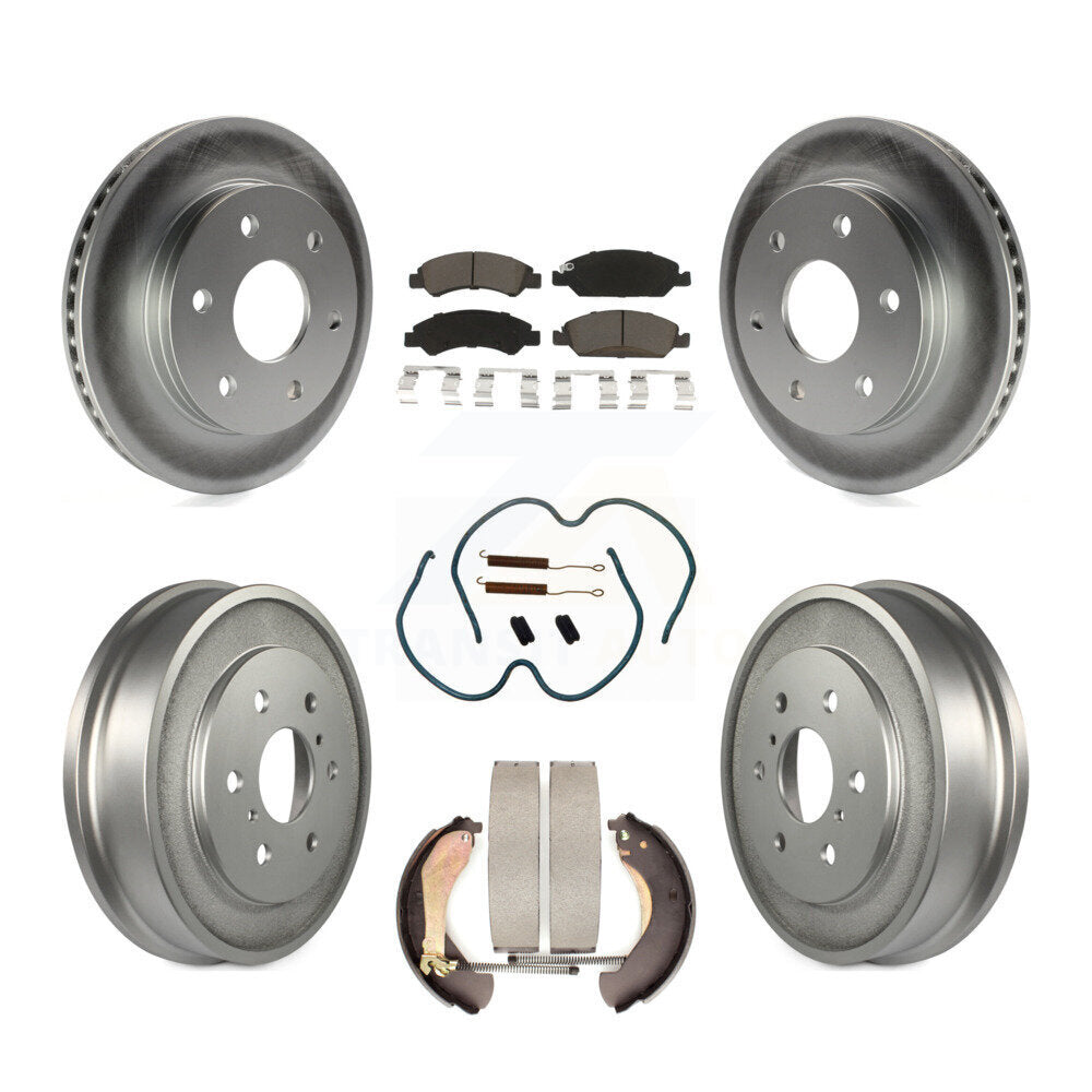 Front Rear Coated Disc Brake Rotors Ceramic Pads And Drum Kit (7Pc) For GMC Sierra 1500 KGC-102430