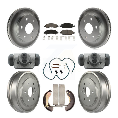 Front Rear Coated Disc Brake Rotors Ceramic Pads And Drum Kit (9Pc) For GMC Sierra 1500 KGC-102433