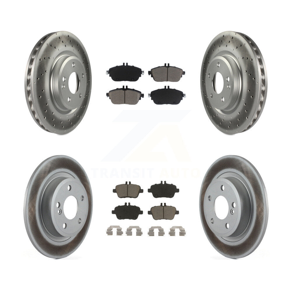 Front Rear Coated Disc Brake Rotors And Ceramic Pads Kit For Mercedes-Benz B250 CLA250 KGC-102439